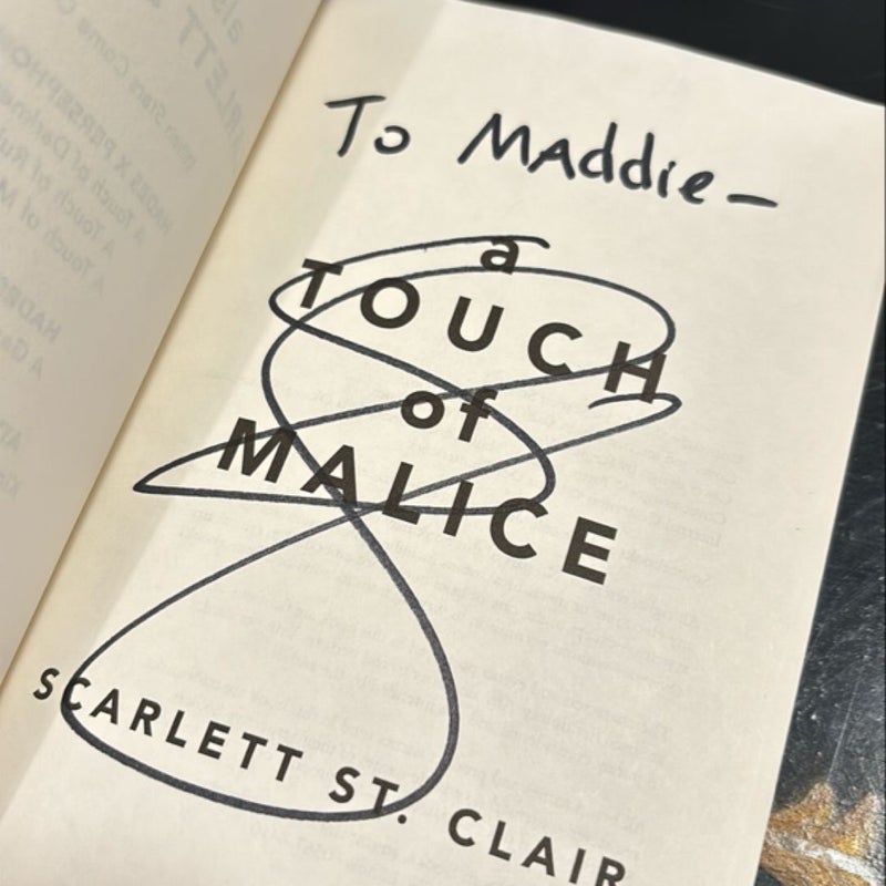 A Touch of Malice *signed and personalized*