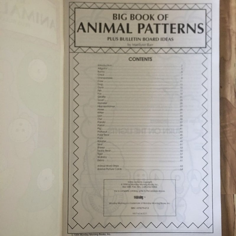 Big Book of Animal Patterns Oversized Book