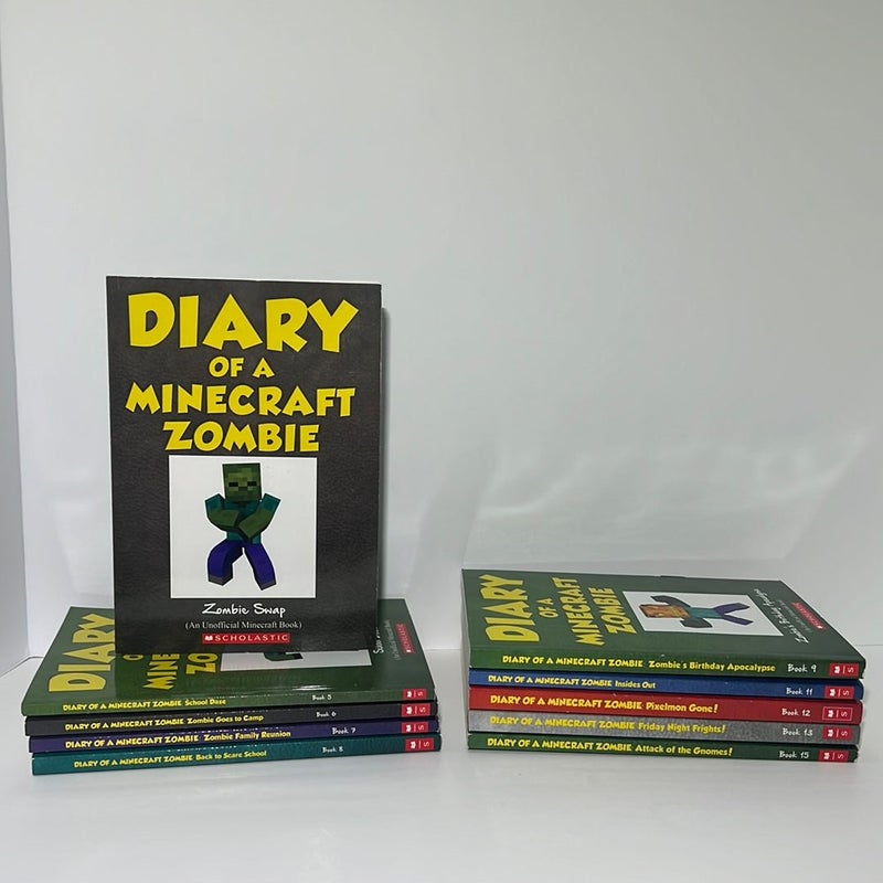 Diary of A Minecraft Zombie Series (10 Book) Bundle: Zombie Swap, School Daze, Goes to Camp, Zombie Family Reunion, Back to Scare School, Zombie’s Birthday Apocalypse, Insides Out, Pixelmon Gone!, Friday Nighy Frights!, Attack of the Gnomes! 