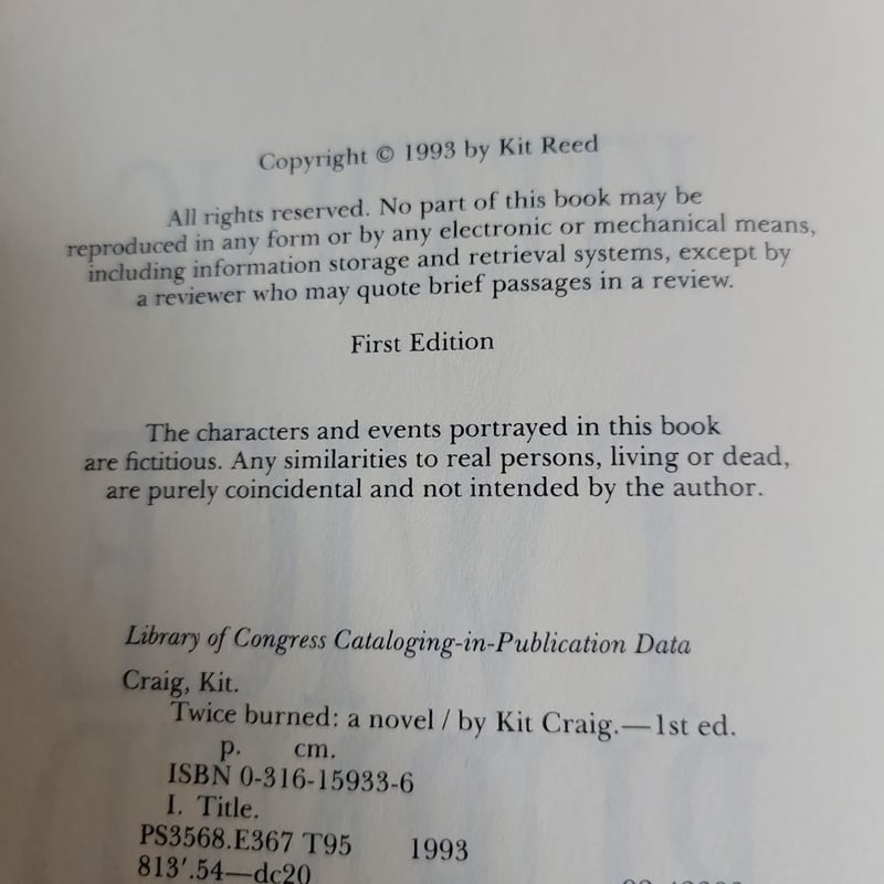Twice Burned by Kit Craig