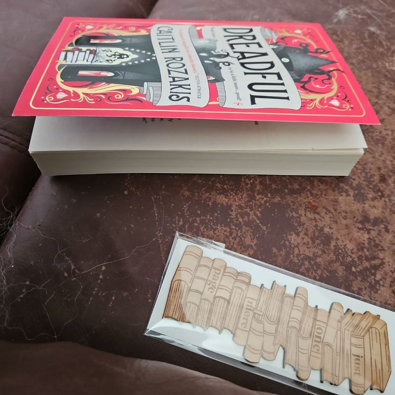 Signed first edition Dreadful with wooden bookmark