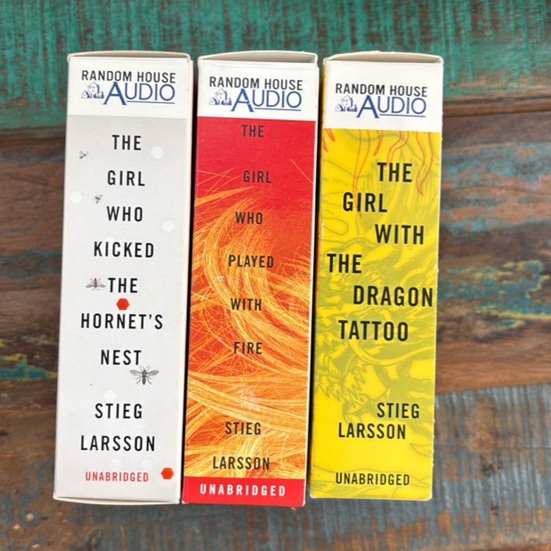 The Girl With the Dragon Tattoo + The Girl Who Played with Fire + The Girl Who Kicked the Hornet’s Nest Audiobook BUNDLE