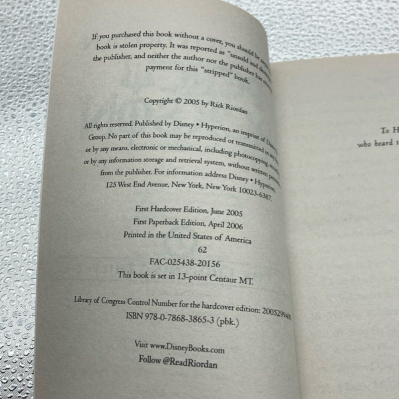 Percy Jackson and the Olympians, Book One the Lightning Thief (Percy Jackson and the Olympians, Book One)
