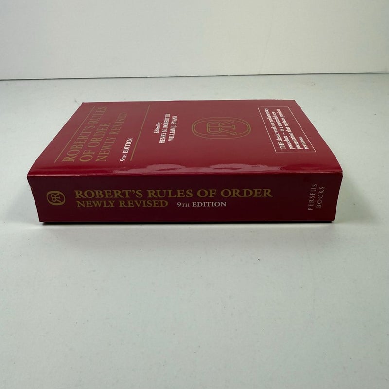 Robert's Rules of Order Newly Revised