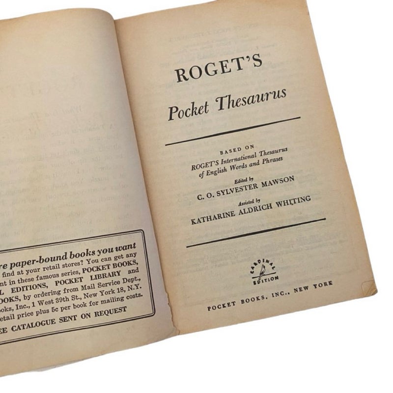 Roget's Pocket Thesaurus 