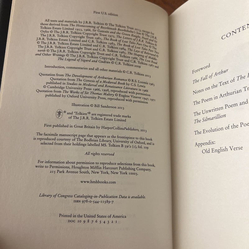 The Fall of Arthur (first edition)