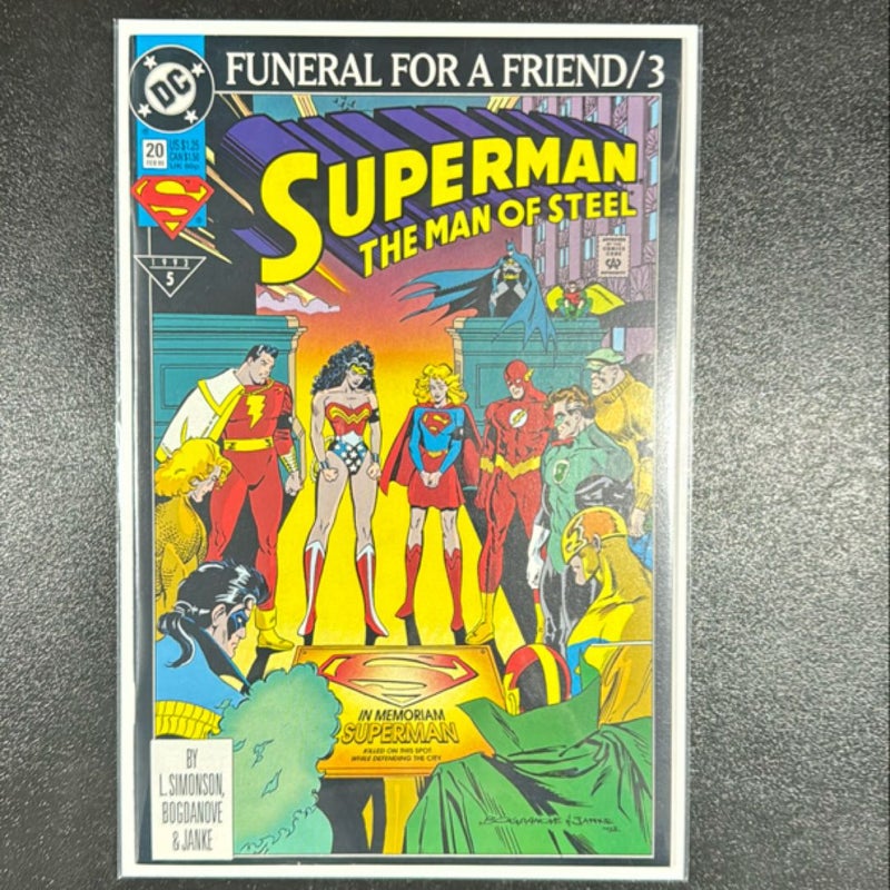 Superman The Man of Steel # 20 Feb 1993 /5 Funeral for A Friend / 3 DC Comics 