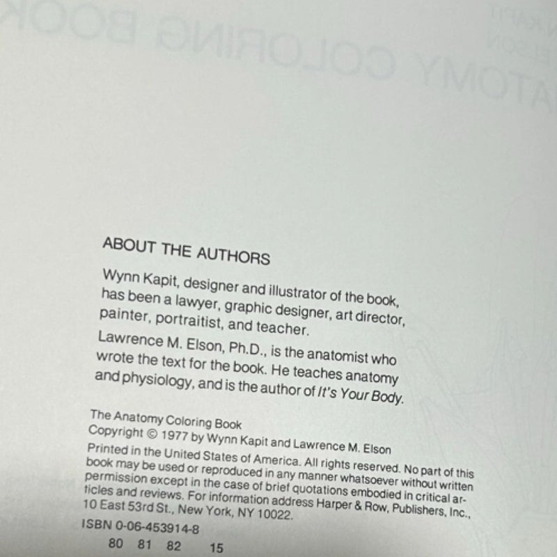 The Anatomy Coloring Book