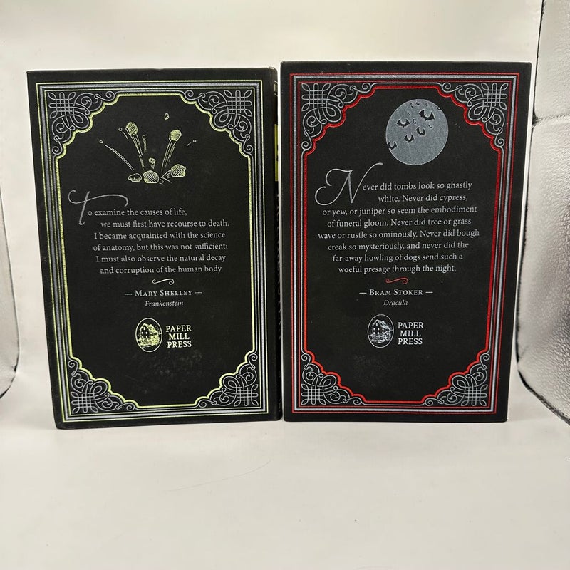 DRACULA & FRANKENSTEIN Set of 2 Faux Leather Bound 