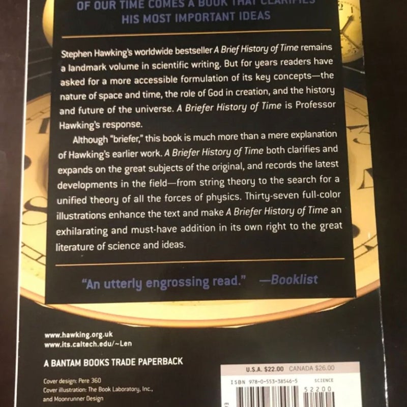 A Briefer History of Time By Stephen Hawking 2008 Paperback VGC