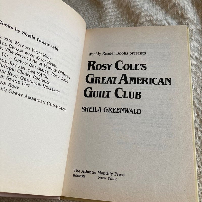 Rosy Cole's Great American Guilt Club