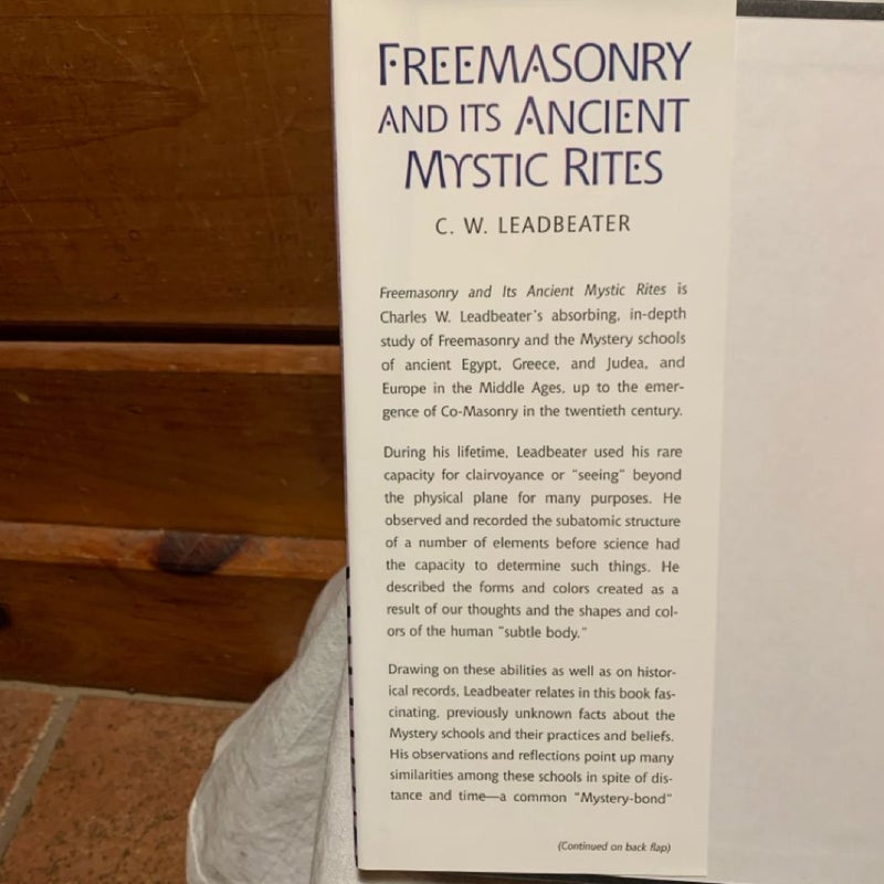 Freemasonry and Its Ancient Mystic Rites