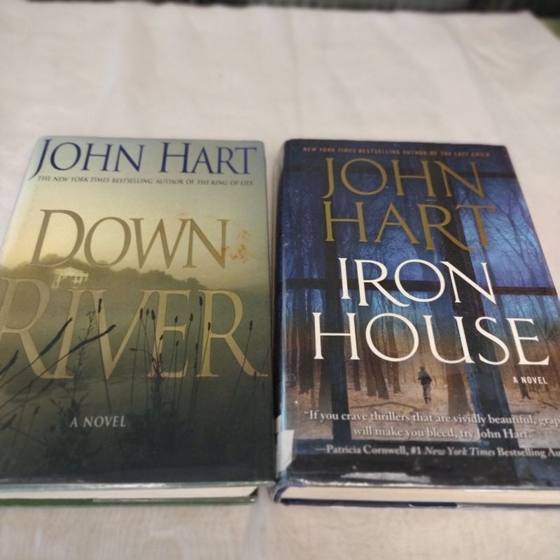 Joh Hart Collection Down River, and Iron House Novels  First Edition 