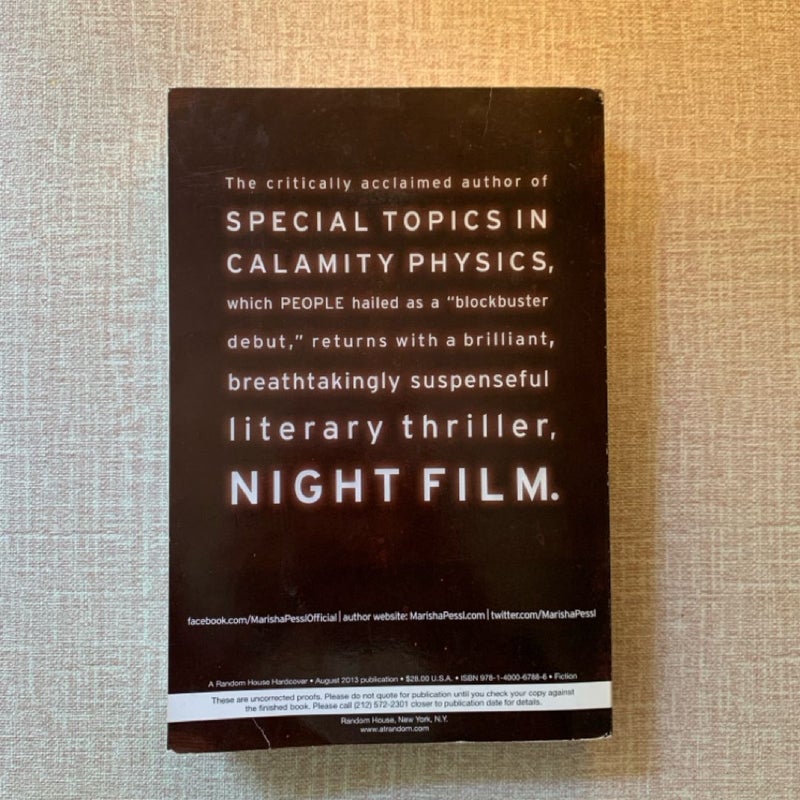  Night Film Advance Reader’s Edition