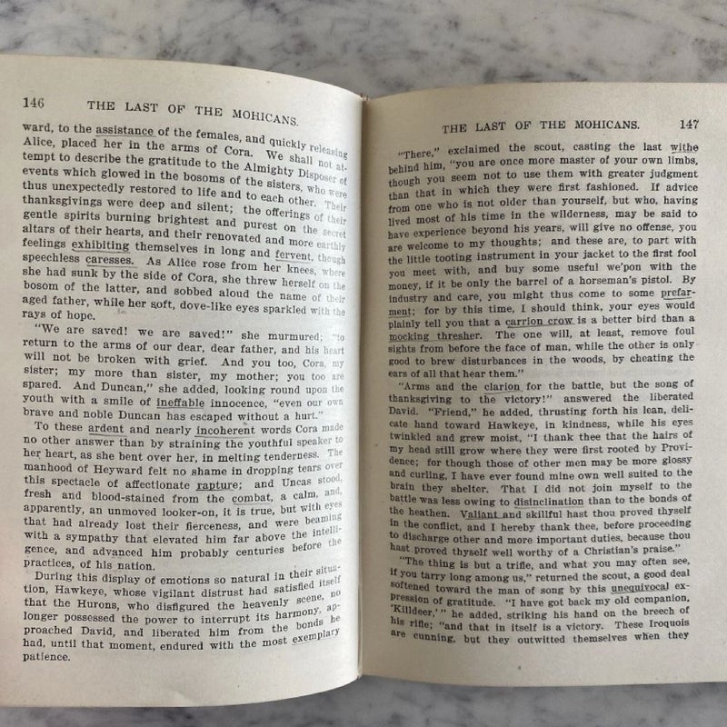 The Last Of The Mohicans 1899 Antique Book by Cooper, Lake English Classics