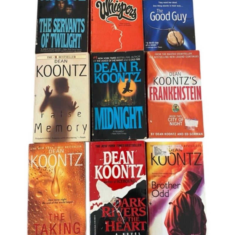 Lot Of 9 Dean Koontz Novels