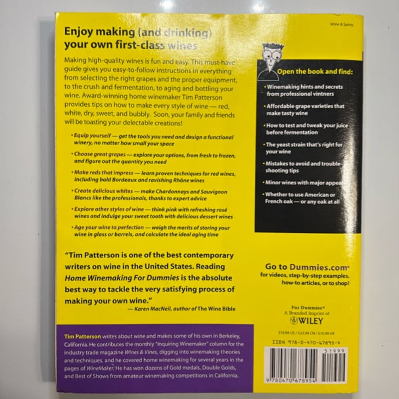 Home Winemaking for Dummies