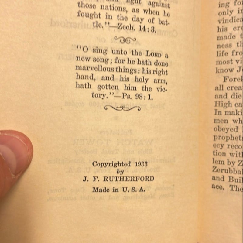 Preparation (1933 First Printing)