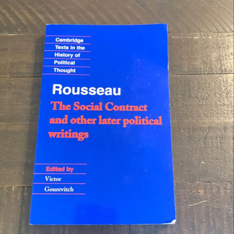 The social contract and other later political writings