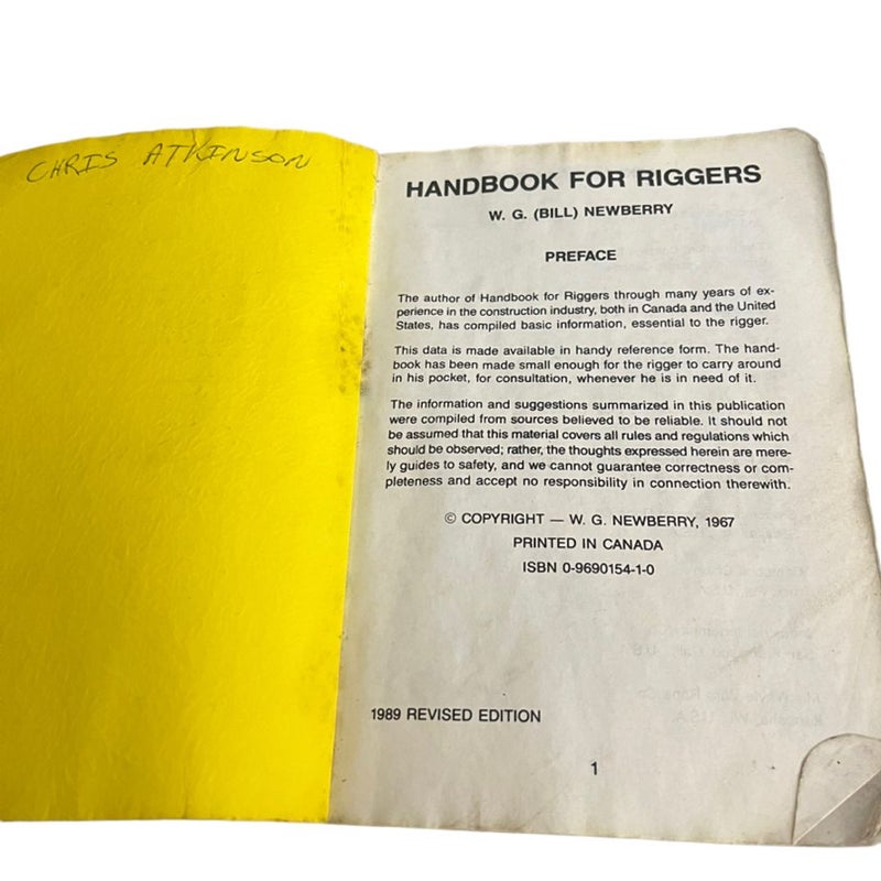 Handbook for Riggers