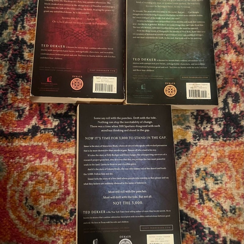 Ted Dekker Paradise Trilogy Showdown, Saint, Sinner  Trade PB Good