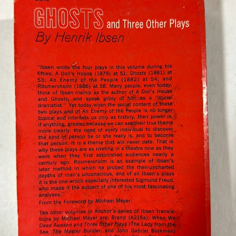 Ghosts, and Three Other Plays