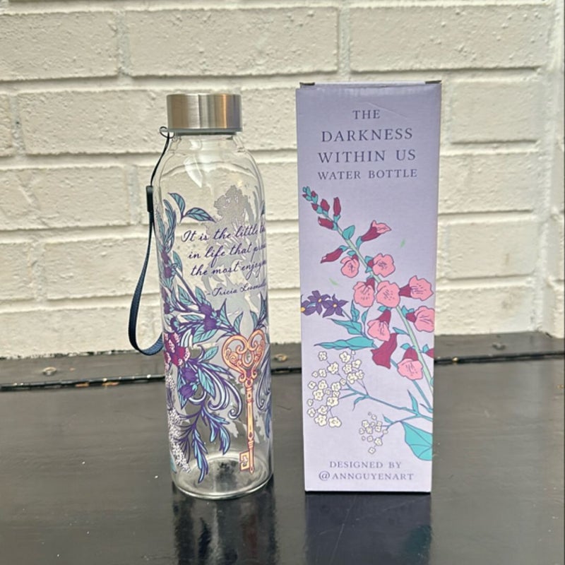 The Darkness within Us glass water bottle 