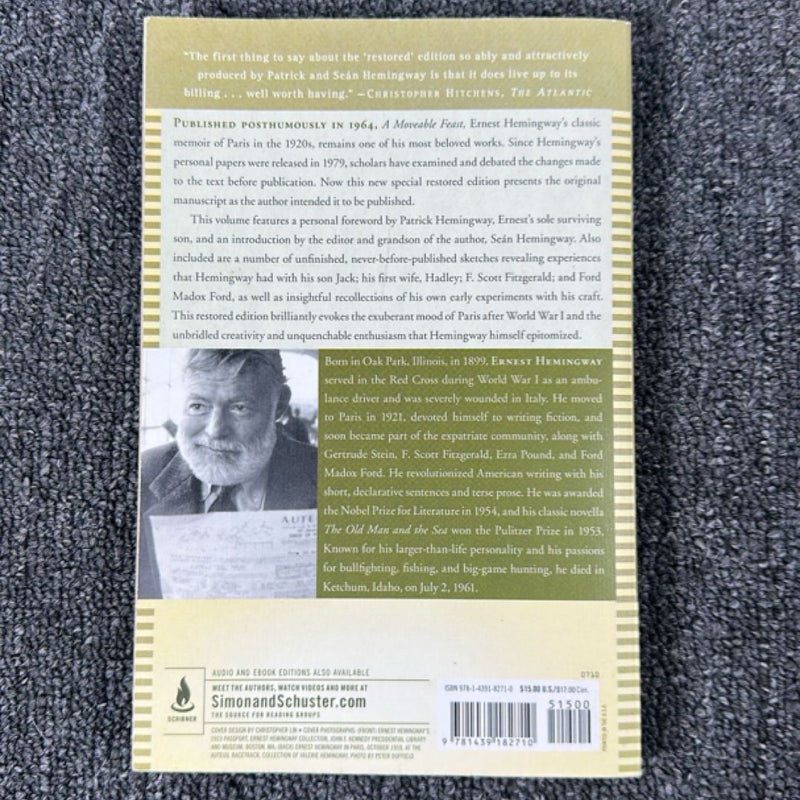 A Moveable Feast: the Restored Edition