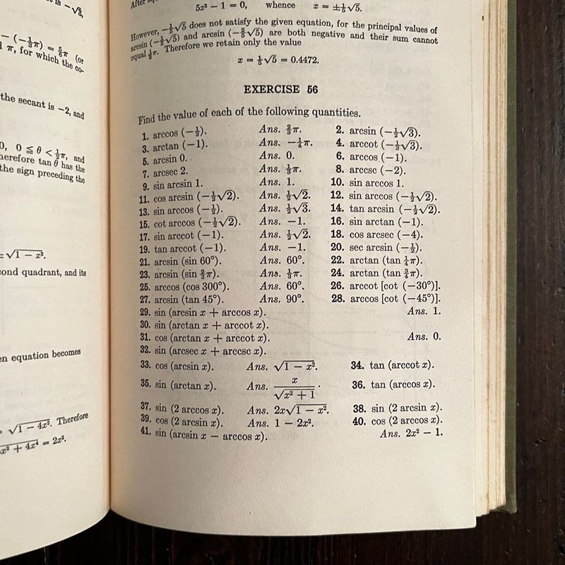 Plane Trigonometry 