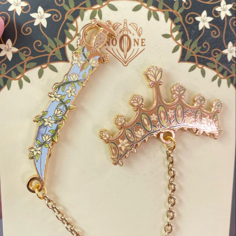 The Jasmine Throne enamel pin chain set