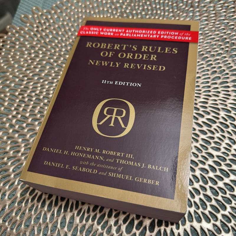 Robert's Rules of Order Newly Revised, 11th Edition