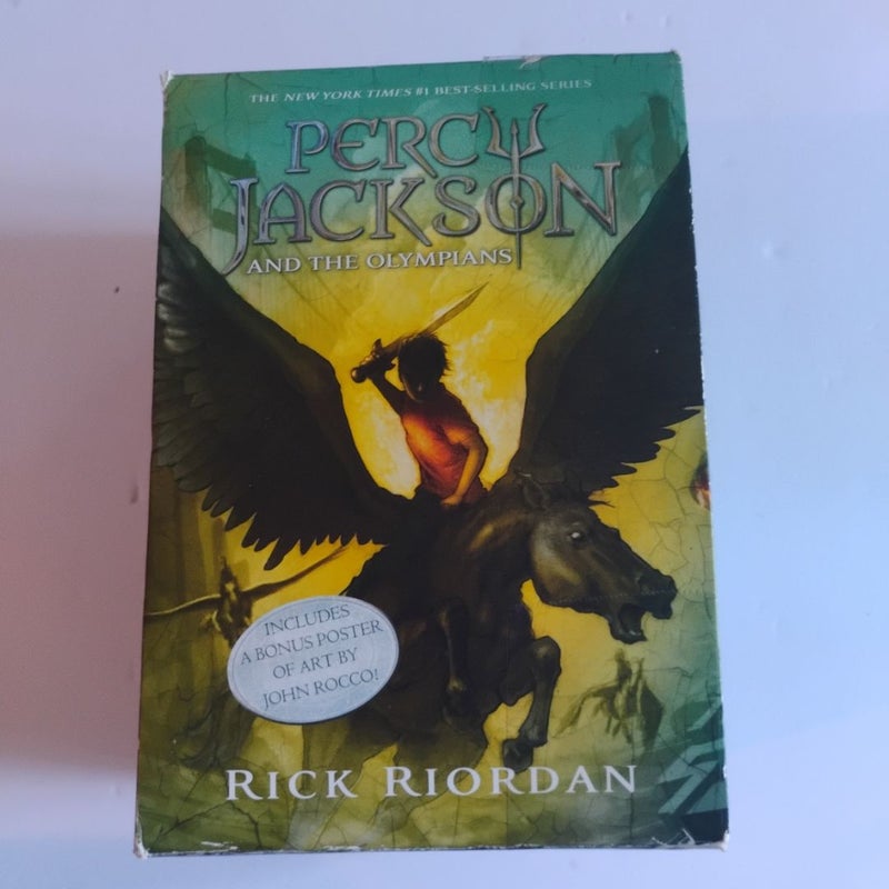 Percy Jackson and the Olympians 5 Book Paperback Boxed Set (new Covers W/poster)