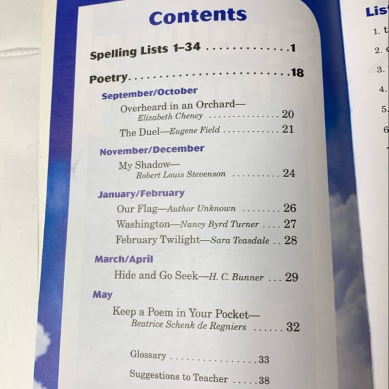 Abeka Spelling and Poetry 3 Fourth Edition