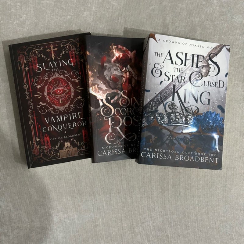 INDIE paperback lot (ashes and the star cursed king, six scorched roses, slaying the vampire conqueror)  