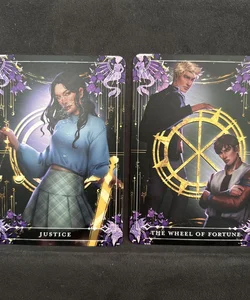 Fairyloot Tarot August 2022 Card Set Only a Monster Wheel of Fortune Justice
