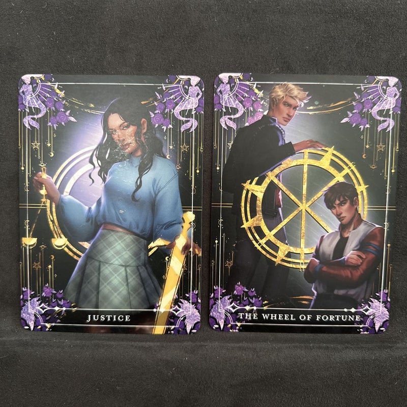 Fairyloot Tarot August 2022 Card Set Only a Monster Wheel of Fortune Justice
