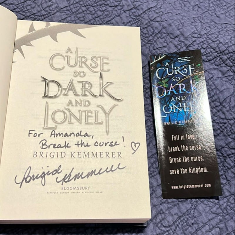 SIGNED TO AMANDA: A Curse So Dark and Lonely w/bookmark