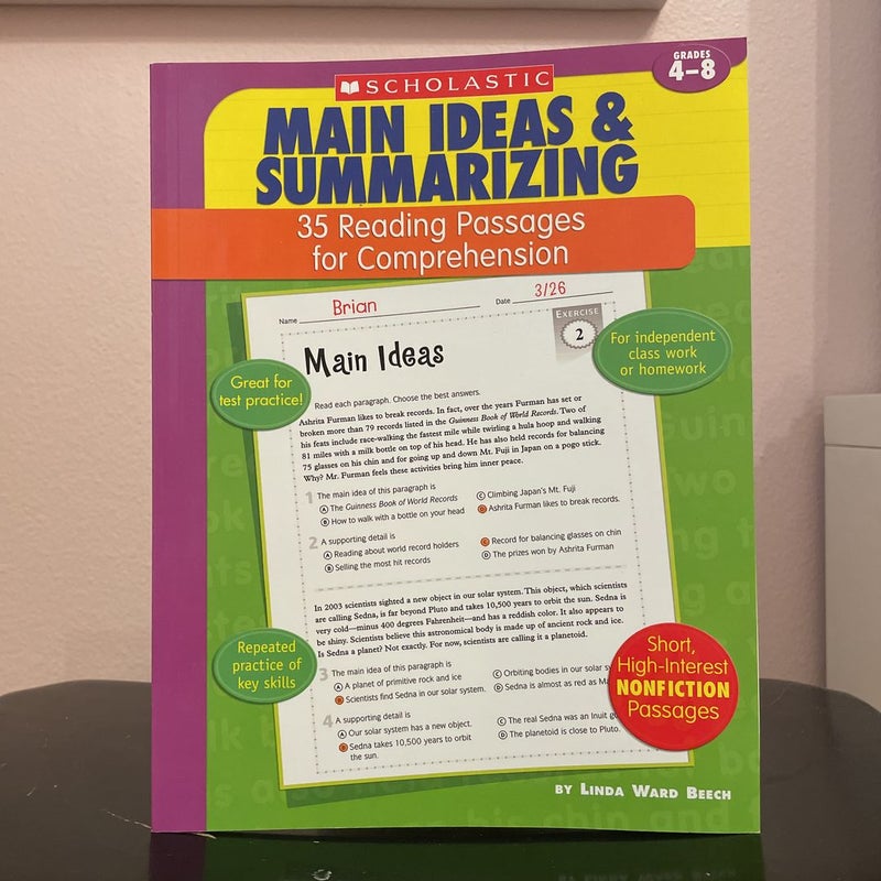 Main Ideas and Summarizing: 35 Reading Passages for Comprehension: Grades 4-8