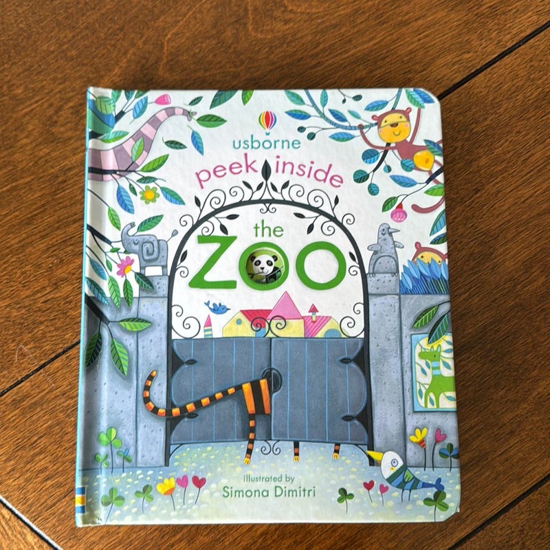 Usborne Peek Inside the Zoo by Simona Dimitri, Hardcover | Pangobooks