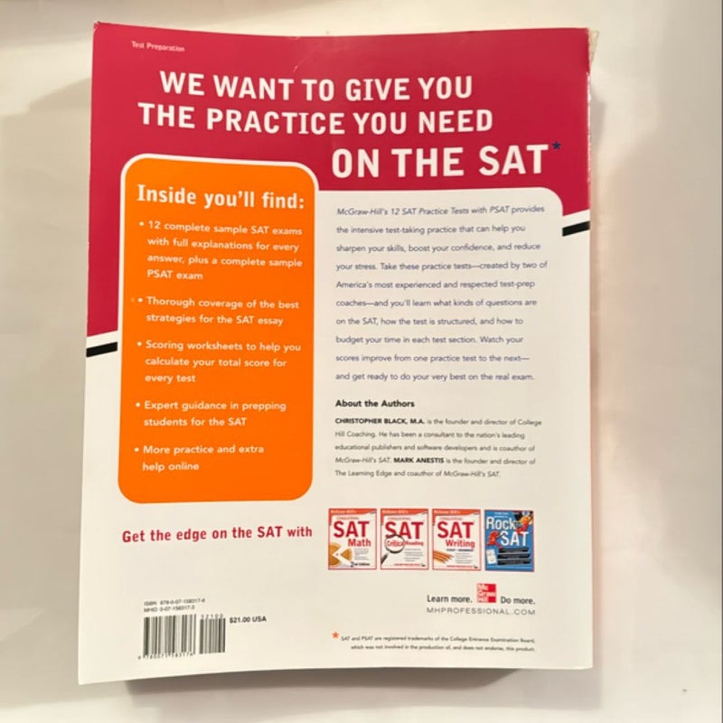 McGraw-Hill's 12 SAT Practice Tests with PSAT, 2ed