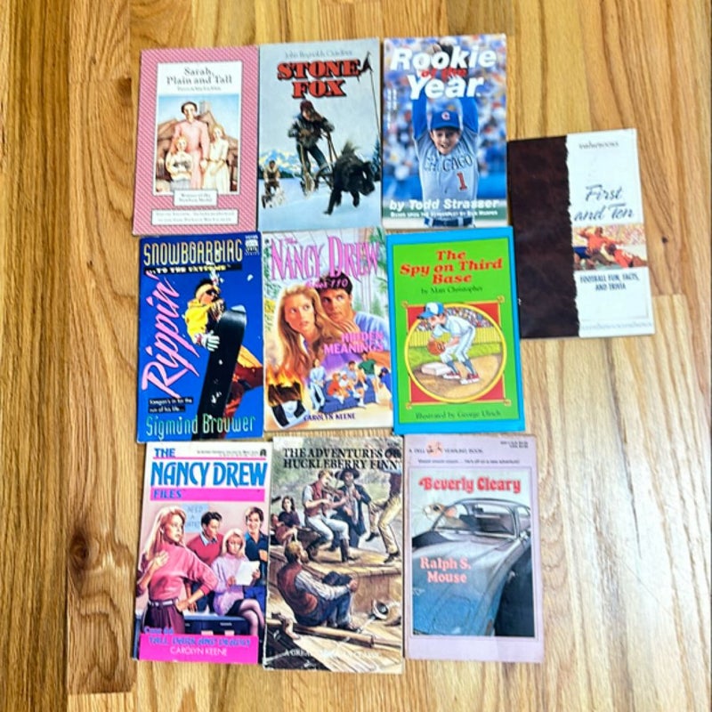 Lot of  10 paperback books authors and age range vary