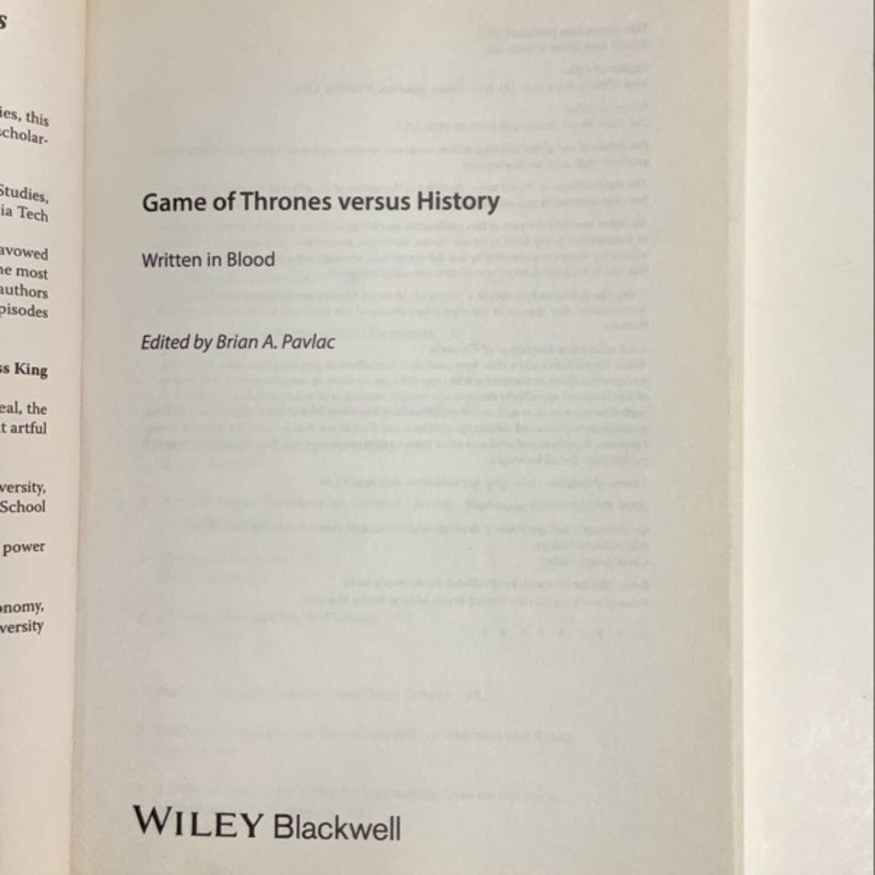 Game of Thrones Versus History