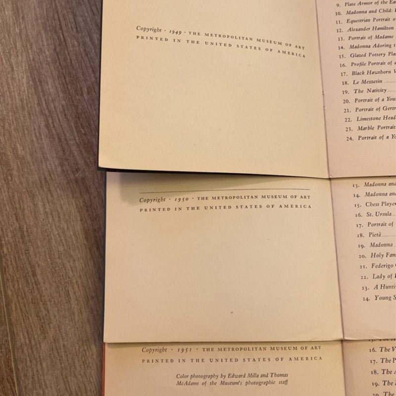 Vintage 1949-1951 The Metropolitan Museum of Art Miniatures Album Books