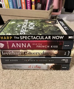 YA Bundle; The Spectacular Now, Thirteen Reasons Why, Anna and the French Kiss, Every Day, If I Stay