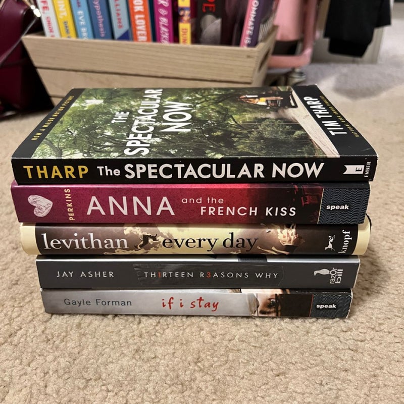 YA Bundle; The Spectacular Now, Thirteen Reasons Why, Anna and the French Kiss, Every Day, If I Stay
