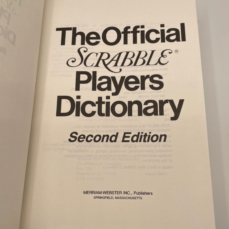 The Official Scrabble Players Dictionary second edition