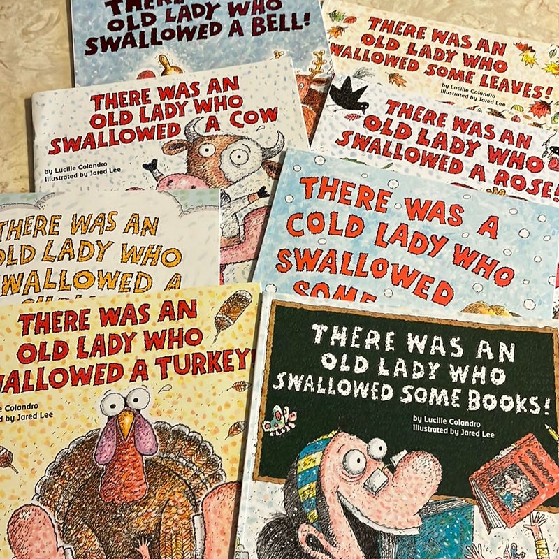 There Was an Old Lady Who Swallowed…bundle of 8 books