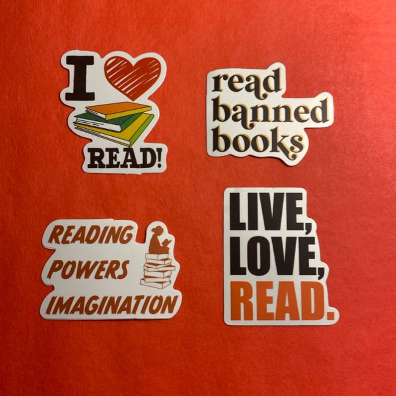 Add on Reading Bookish Stickers