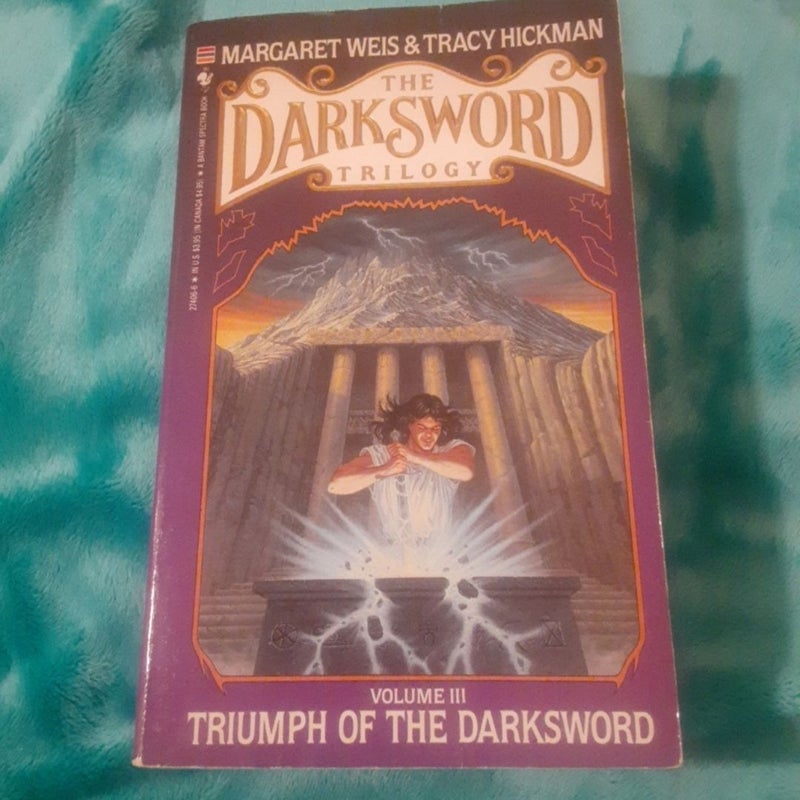 The Darksword Trilogy book Set by Margaret Weis, Forging the darksword , Doom of the dark sword, Triumph of the darksword, all 1st Editions