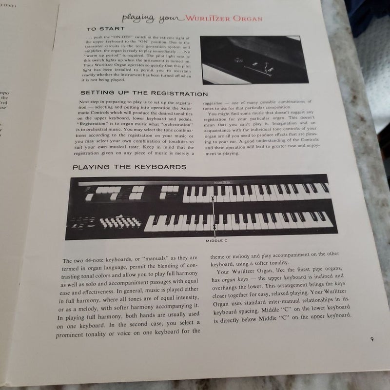 Wurlitzer Organ (Owner's Manual)
